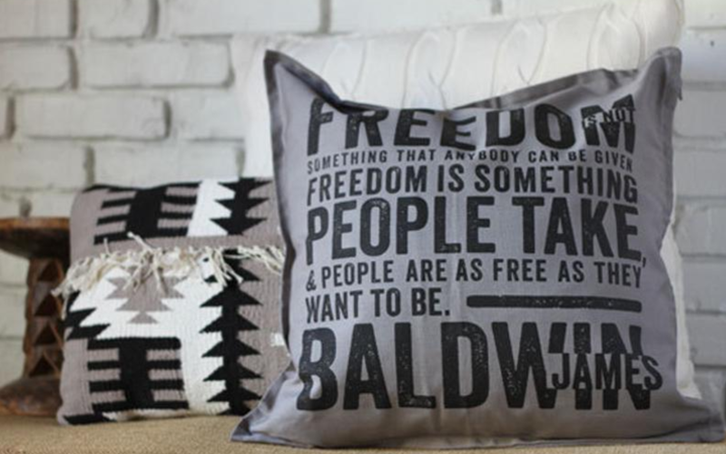 Baldwin pillow in gray, $40